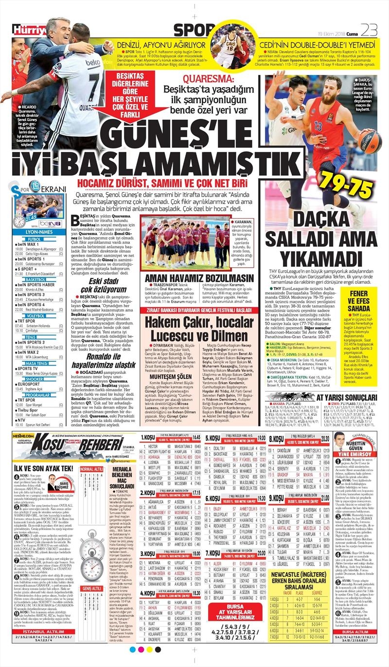 19 Ekim 2018 | Gazetelerin Beşiktaş Manşetleri - Görsel 8