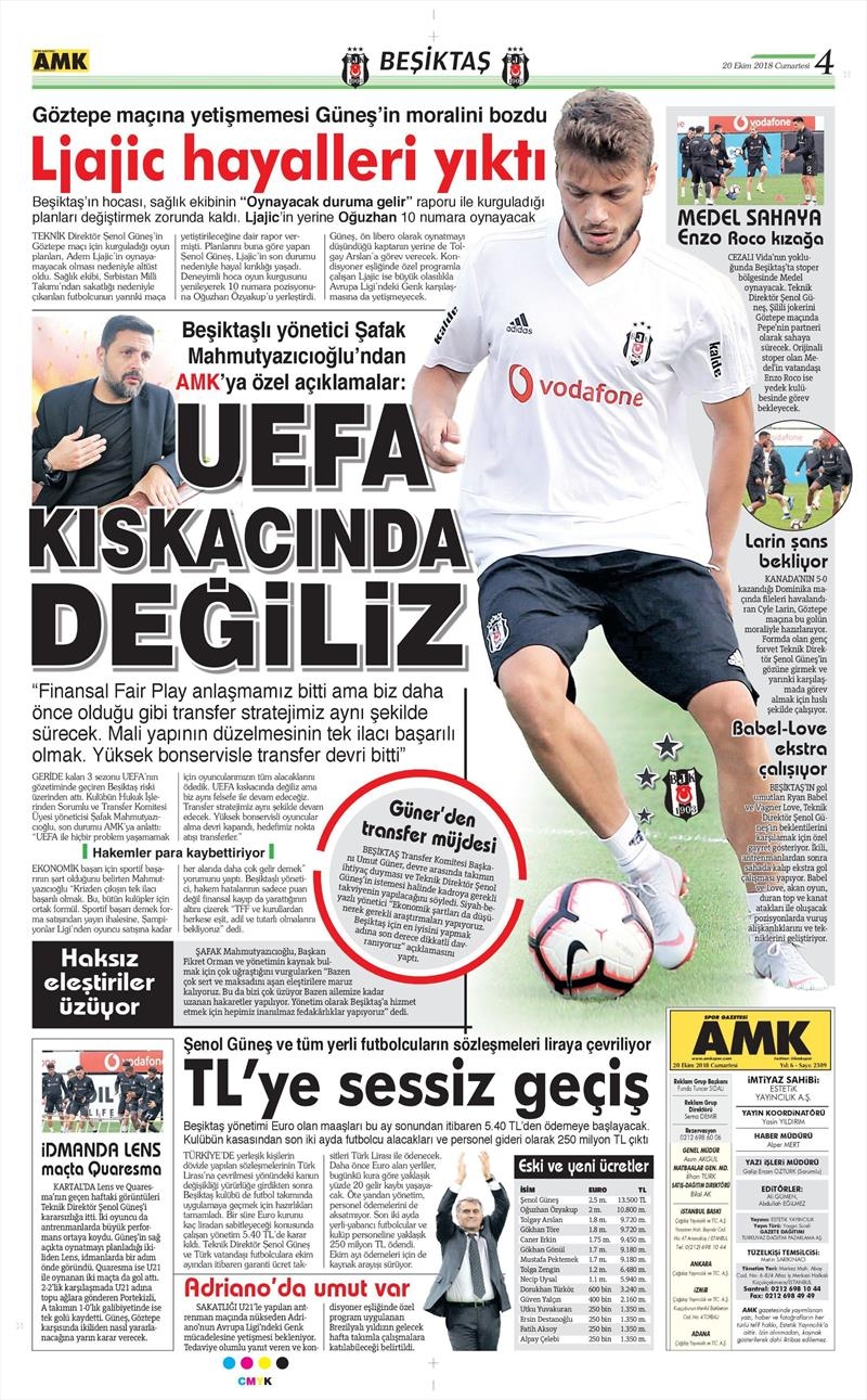 20 Ekim 2018 | Gazetelerin Beşiktaş Manşetleri - Görsel 5
