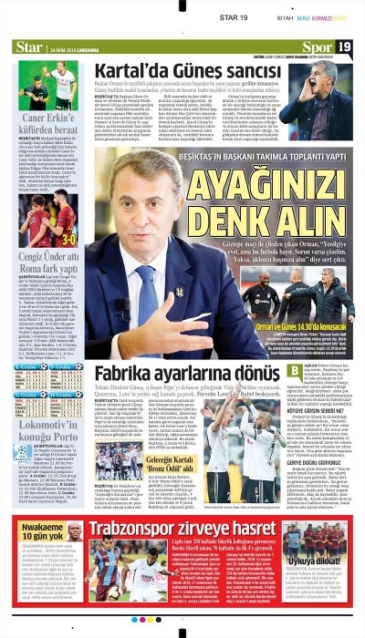24 Ekim 2018 | Gazetelerin Beşiktaş Manşetleri - Görsel 2