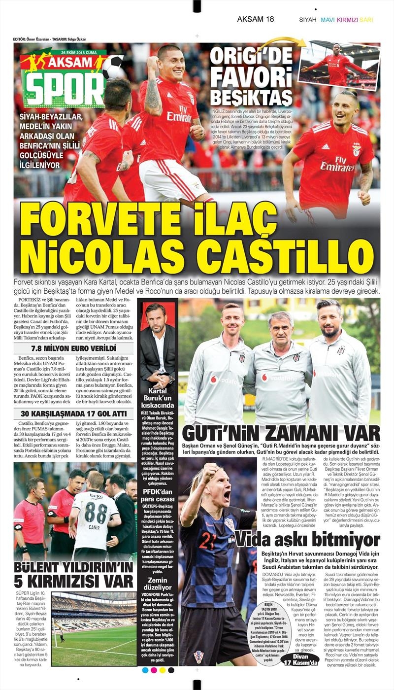 26 Ekim 2018 | Gazetelerin Beşiktaş Manşetleri - Görsel 7