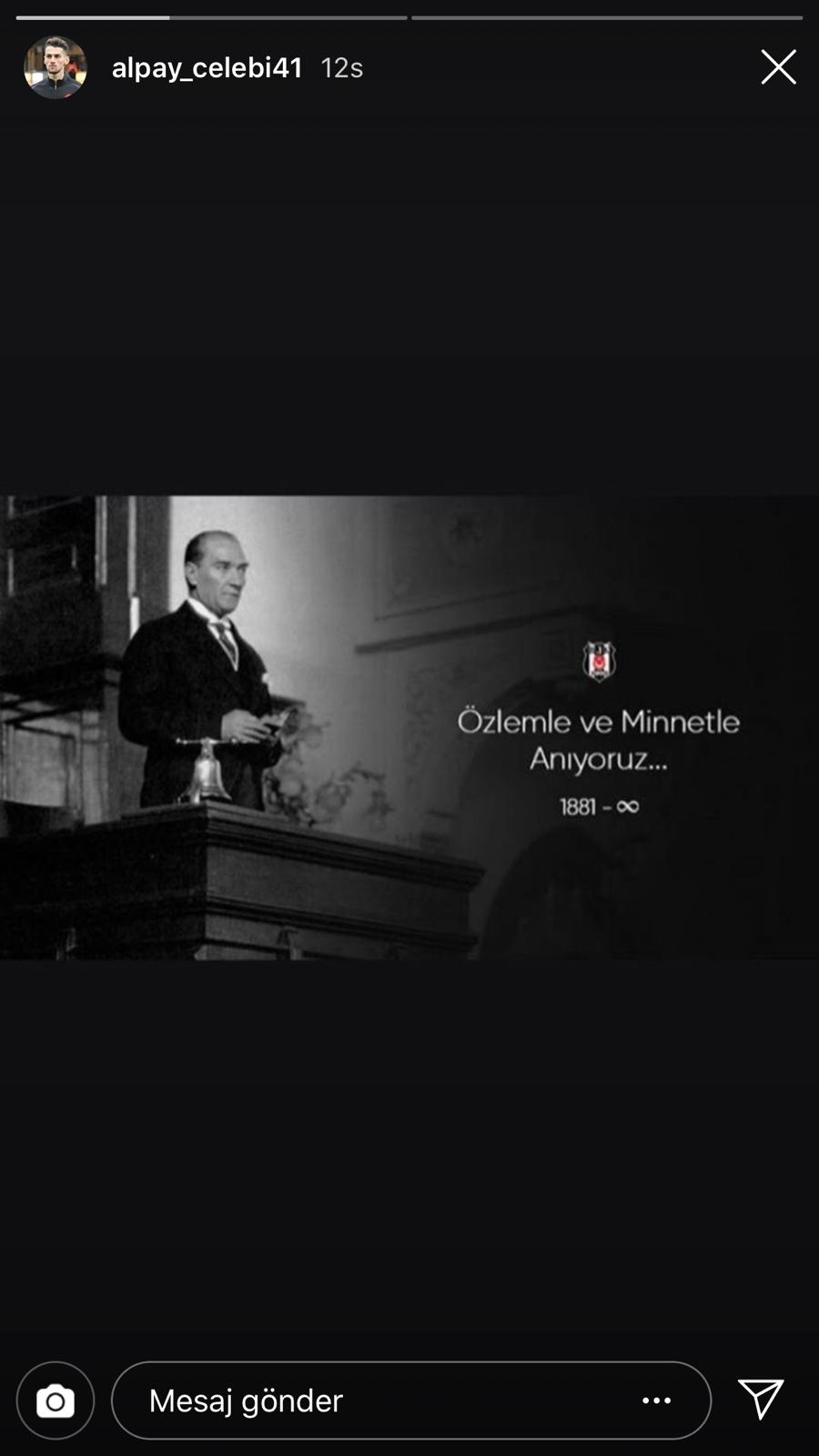 Beşiktaşlı futbolculardan 10 Kasım paylaşımları - Görsel 1