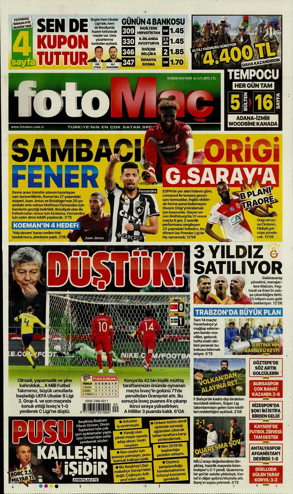 18 Kasım 2018 | Gazetelerin Beşiktaş Manşetleri - Görsel 7