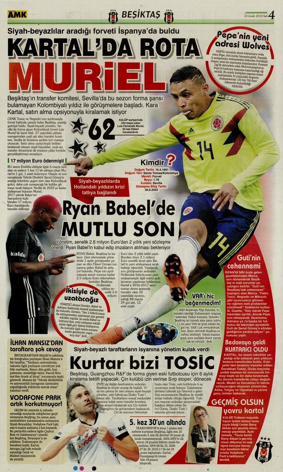 18 Aralık 2018 | Gazetelerin Beşiktaş Manşetleri - Görsel 4