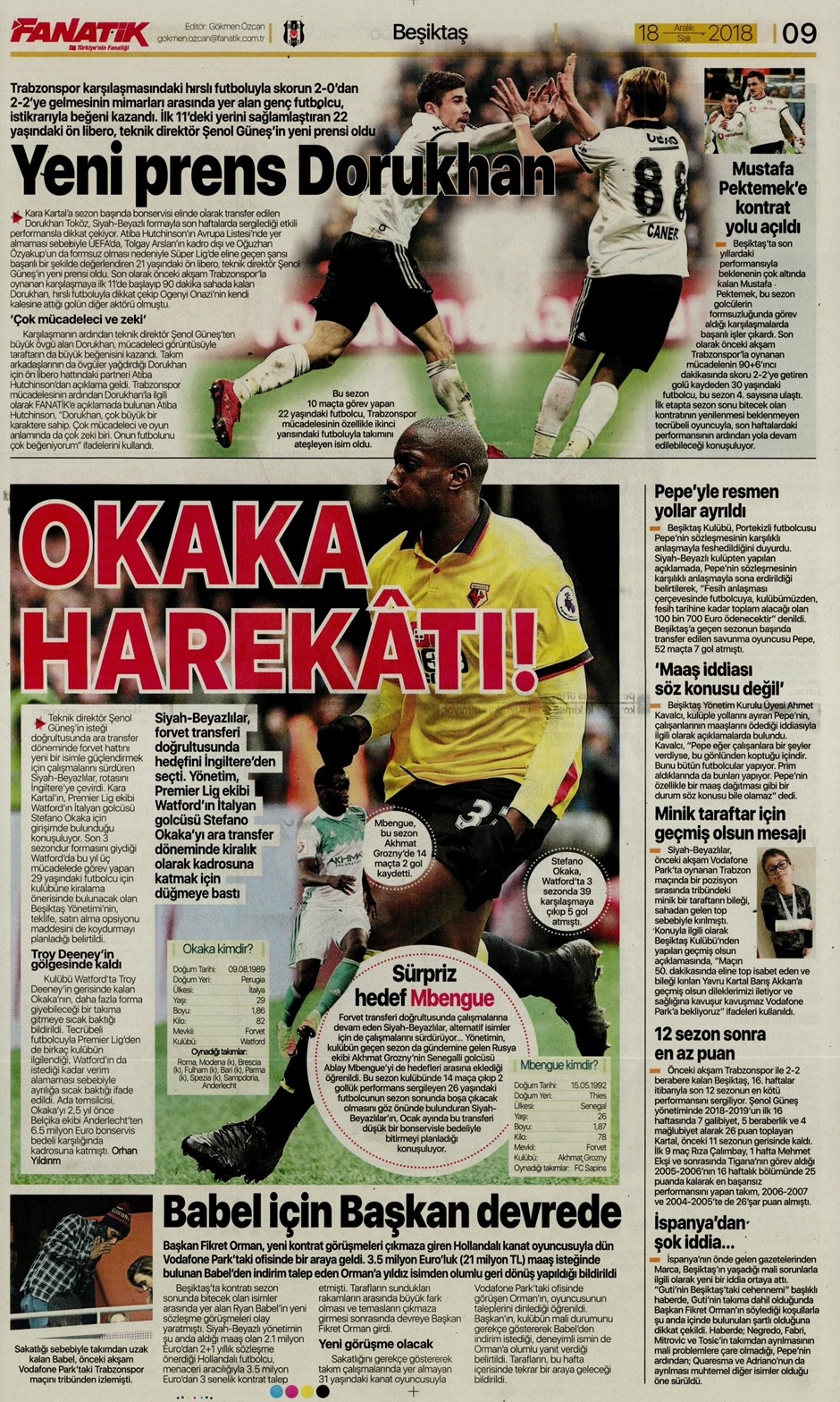 18 Aralık 2018 | Gazetelerin Beşiktaş Manşetleri - Görsel 6