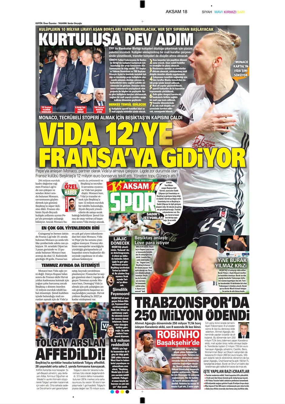 28 Aralık 2018 | Gazetelerin Beşiktaş Manşetleri - Görsel 1