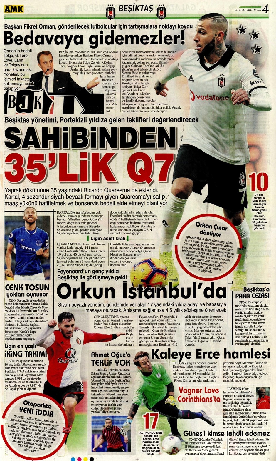 28 Aralık 2018 | Gazetelerin Beşiktaş Manşetleri - Görsel 4