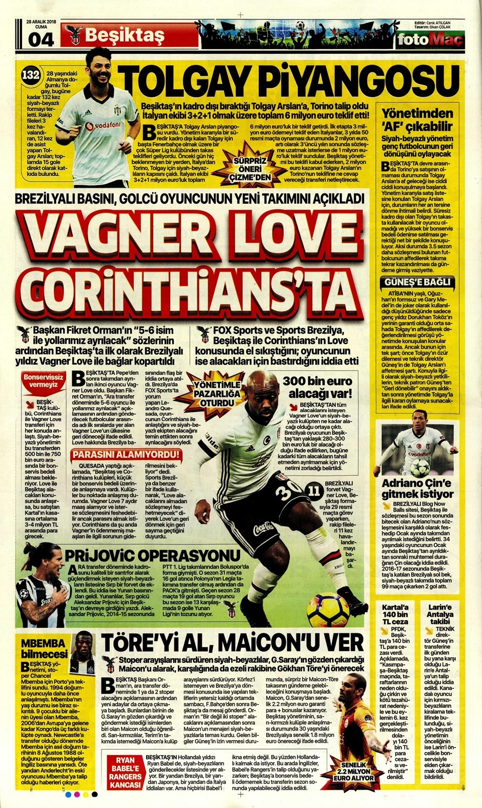 28 Aralık 2018 | Gazetelerin Beşiktaş Manşetleri - Görsel 5