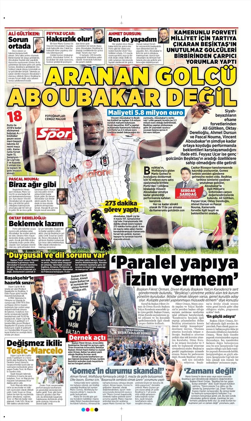 4 Ekim 2016 | Beşiktaş sayfaları - Görsel 6