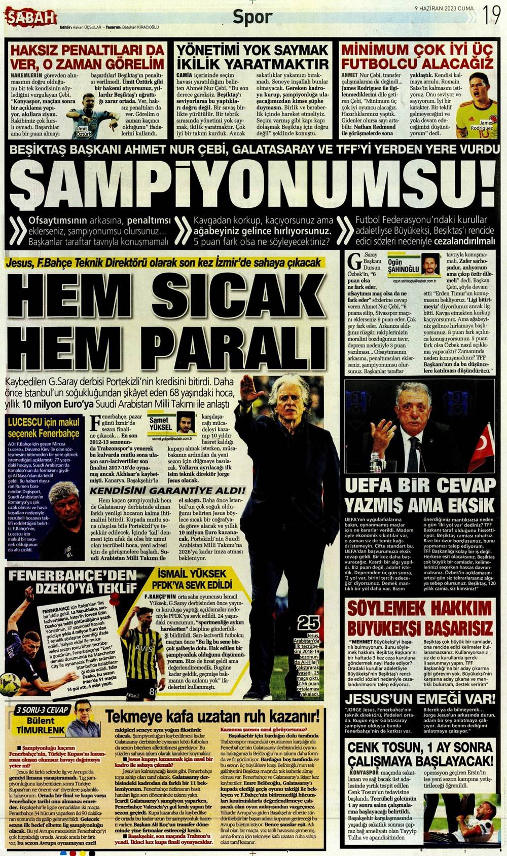 Gazete manşetleri (9 Haziran 2023) - Görsel 10