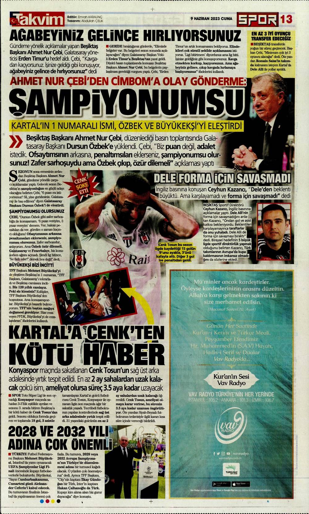 Gazete manşetleri (9 Haziran 2023) - Görsel 11