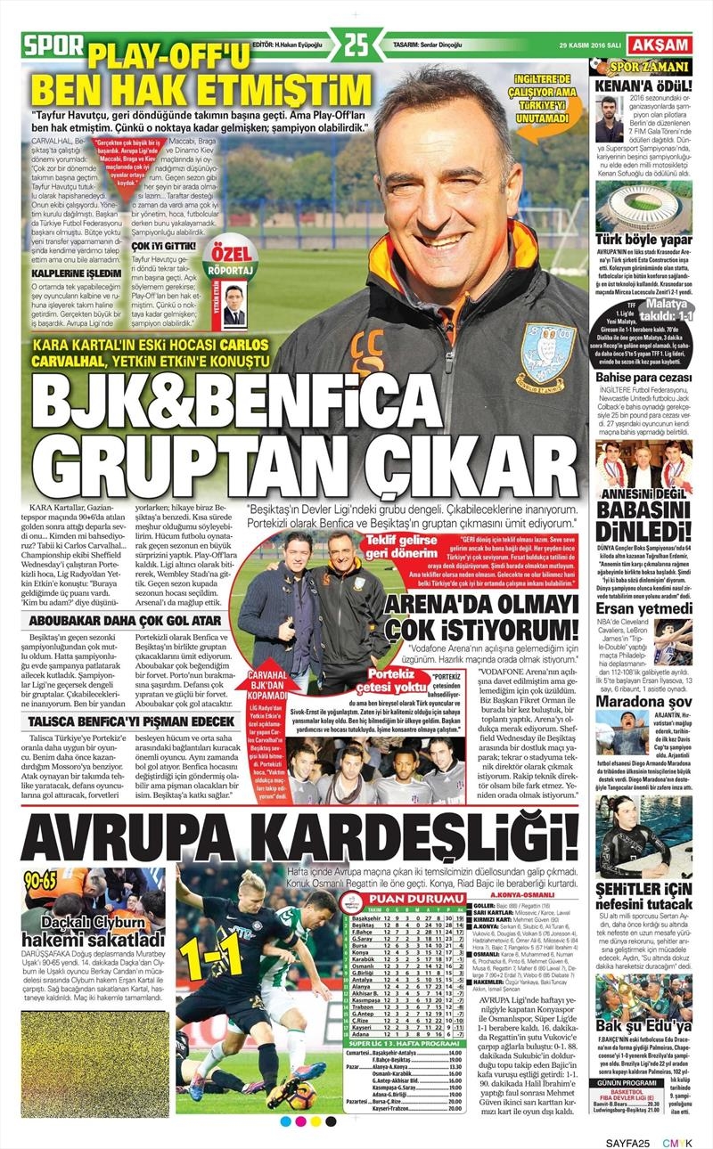 29 Kasım 2016 | Gazetelerin Beşiktaş manşetleri - Görsel 15