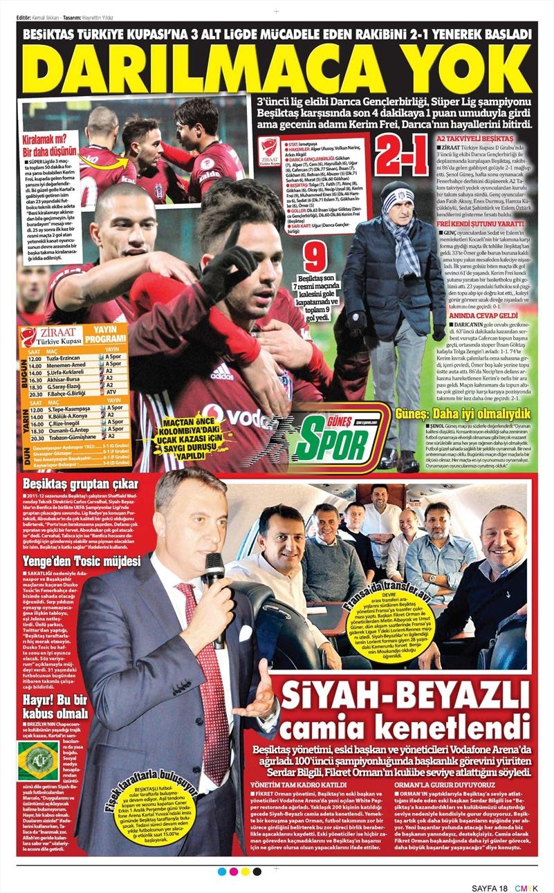 30 Kasım 2016 | Gazetelerin Beşiktaş manşetleri - Görsel 11