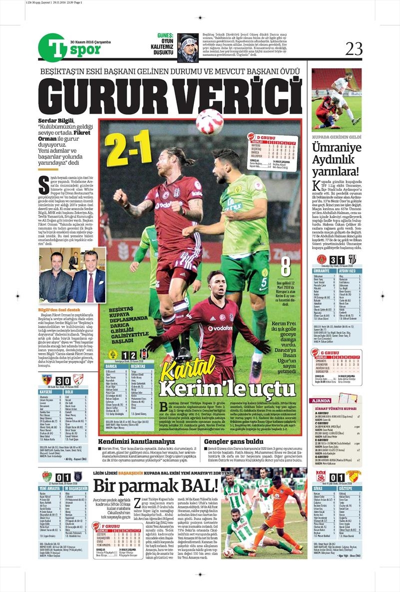 30 Kasım 2016 | Gazetelerin Beşiktaş manşetleri - Görsel 2