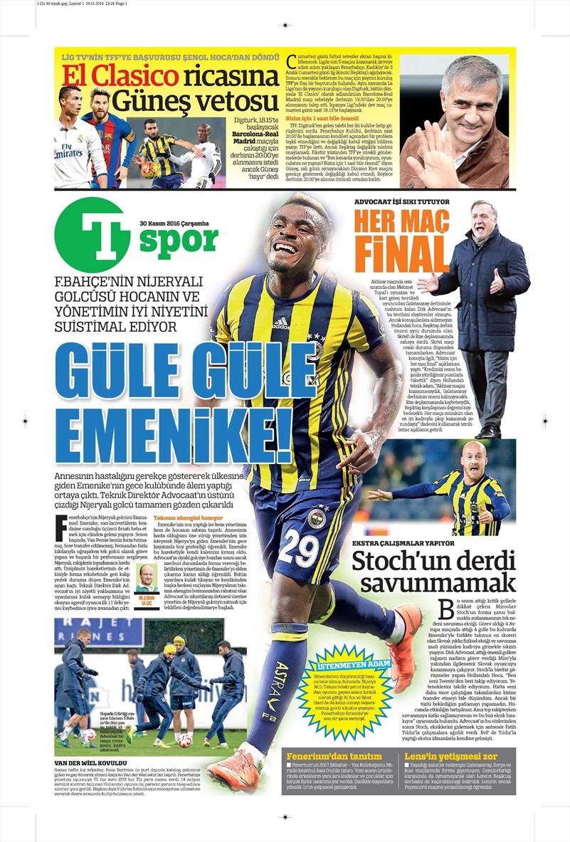 30 Kasım 2016 | Gazetelerin Beşiktaş manşetleri - Görsel 3