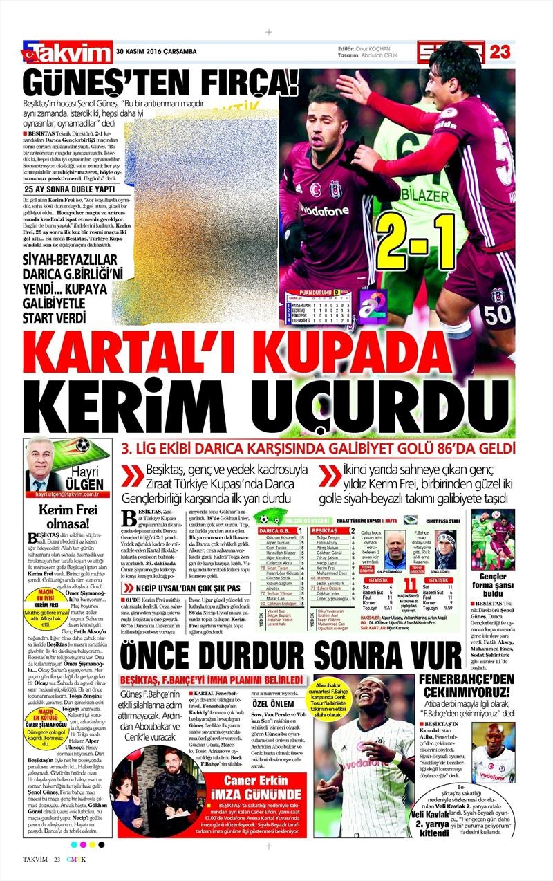 30 Kasım 2016 | Gazetelerin Beşiktaş manşetleri - Görsel 4