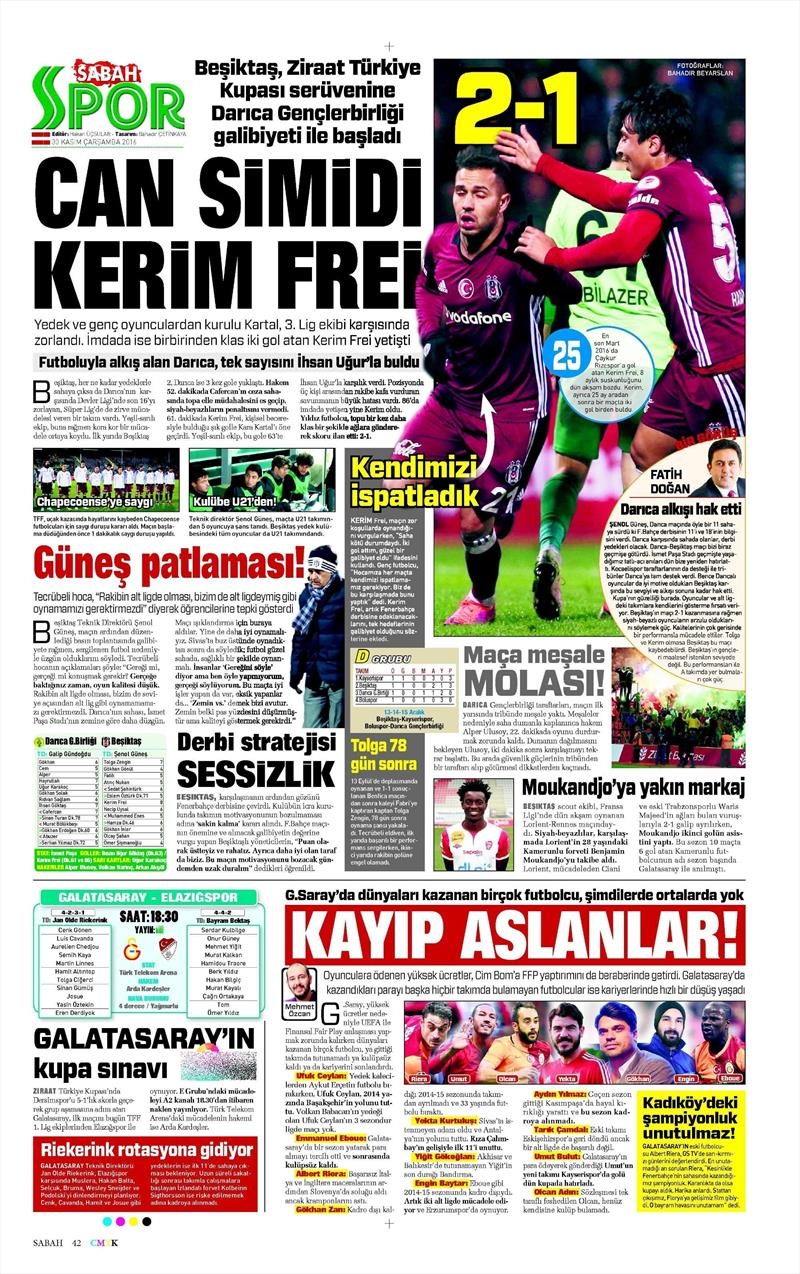30 Kasım 2016 | Gazetelerin Beşiktaş manşetleri - Görsel 6