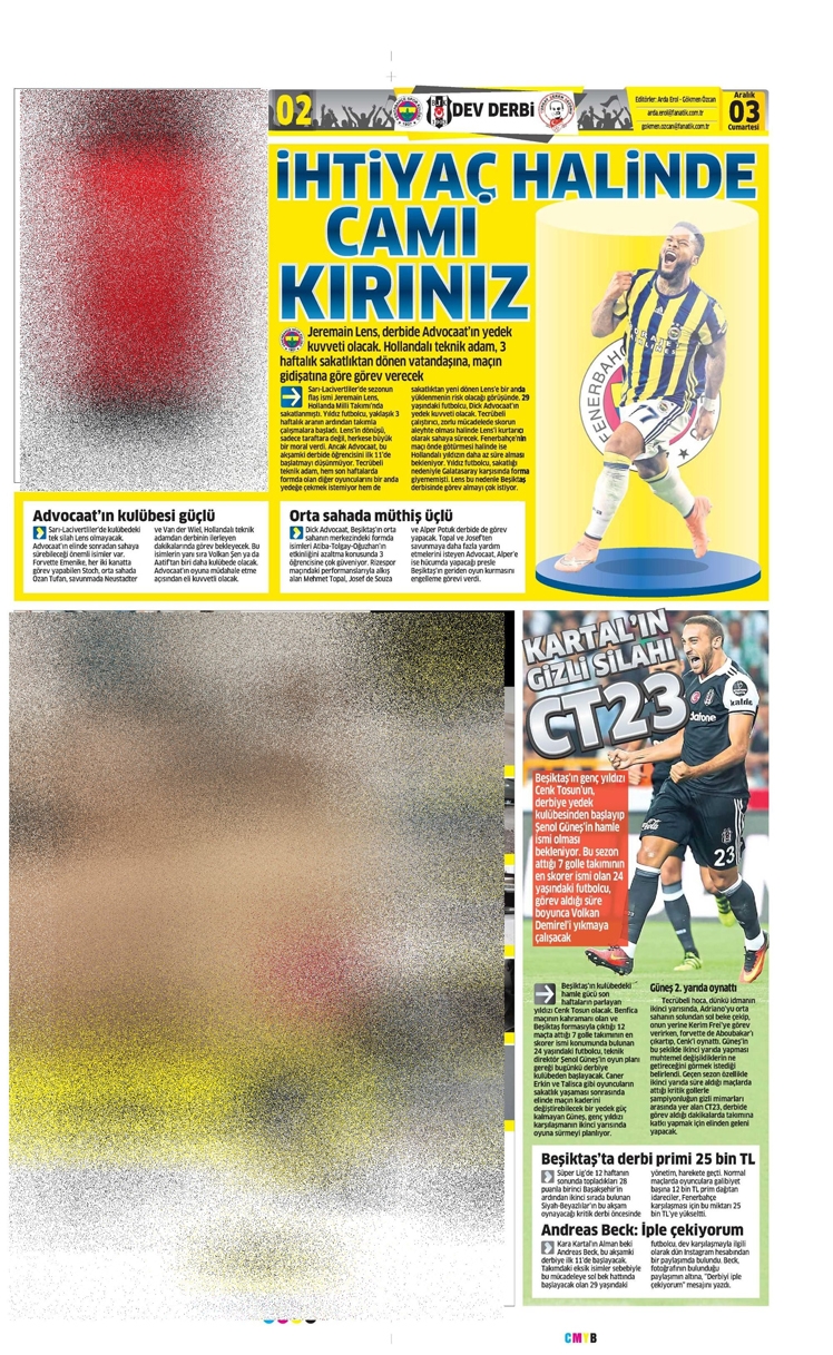 3 Aralık 2016 | Gazetelerin Beşiktaş manşetleri - Görsel 20