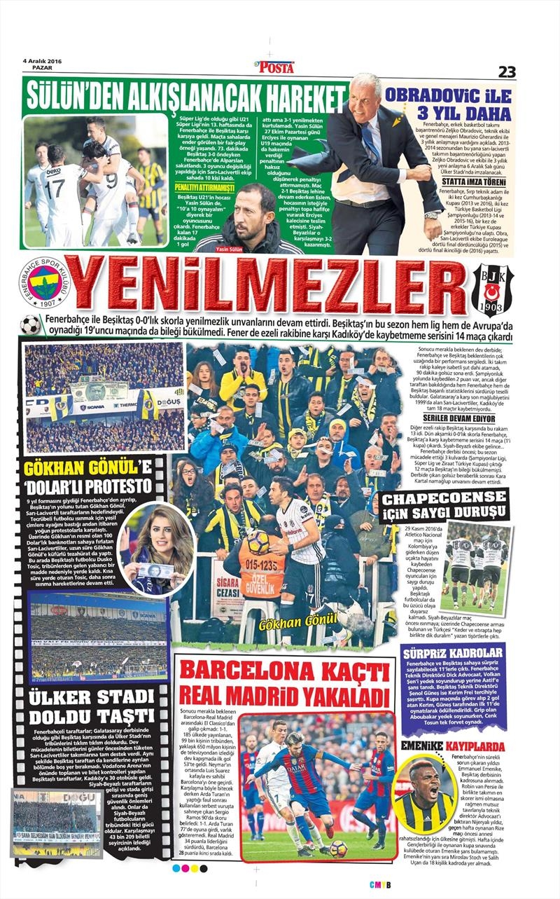 4 Aralık 2016 | İşte gazetelerin derbi manşetleri - Görsel 23