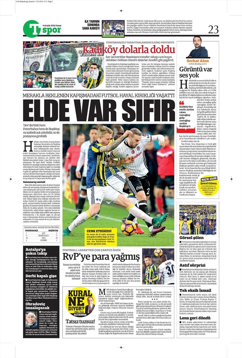 4 Aralık 2016 | İşte gazetelerin derbi manşetleri - Görsel 41