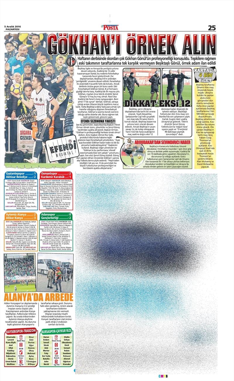 5 Aralık 2016 | Gazetelerin Beşiktaş manşetleri - Görsel 7