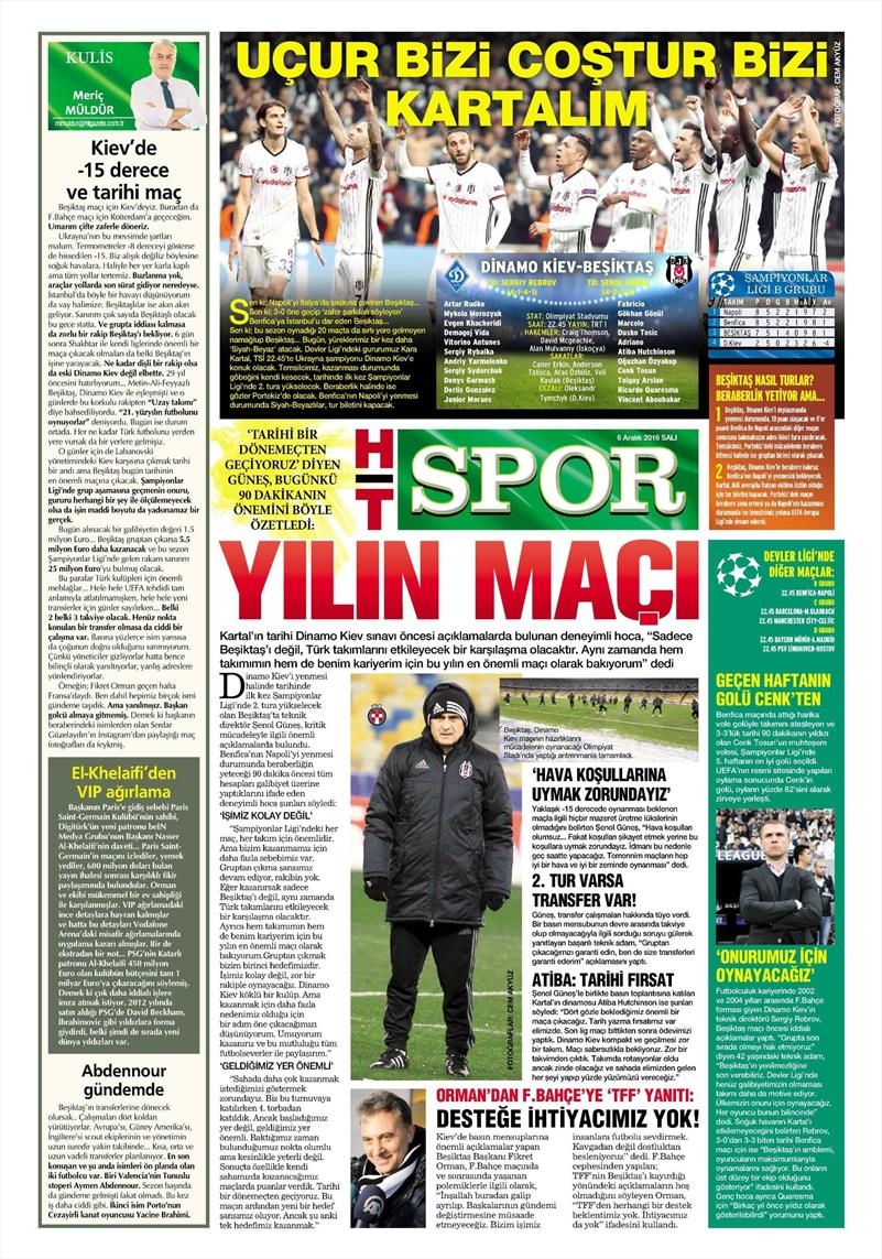 6 Aralık 2016 | İşte gazetelerin Beşiktaş manşetleri - Görsel 11