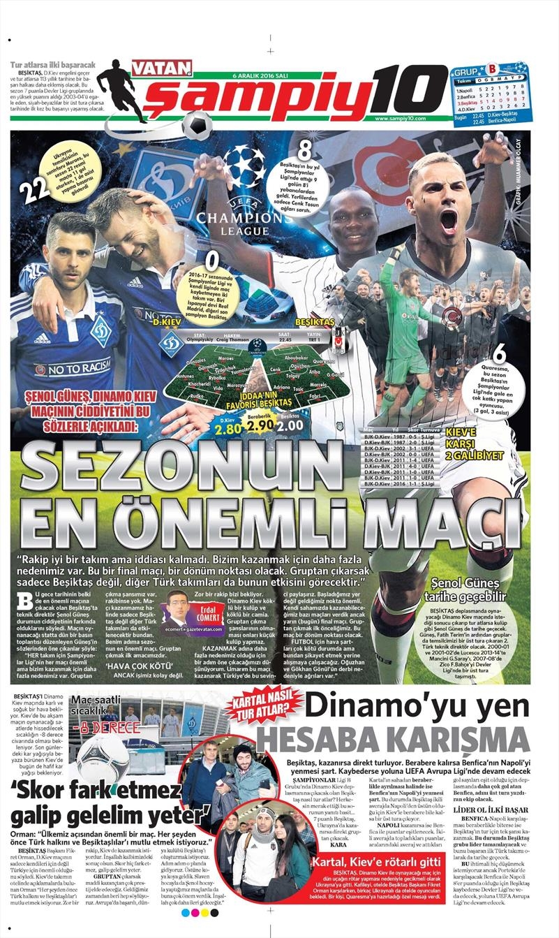 6 Aralık 2016 | İşte gazetelerin Beşiktaş manşetleri - Görsel 2