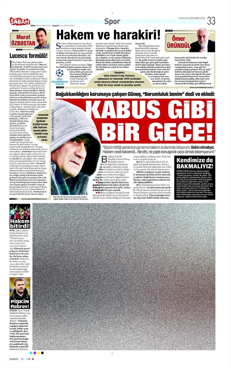 7 Aralık 2016 | İşte gazetelerin Beşiktaş manşetleri - Görsel 13