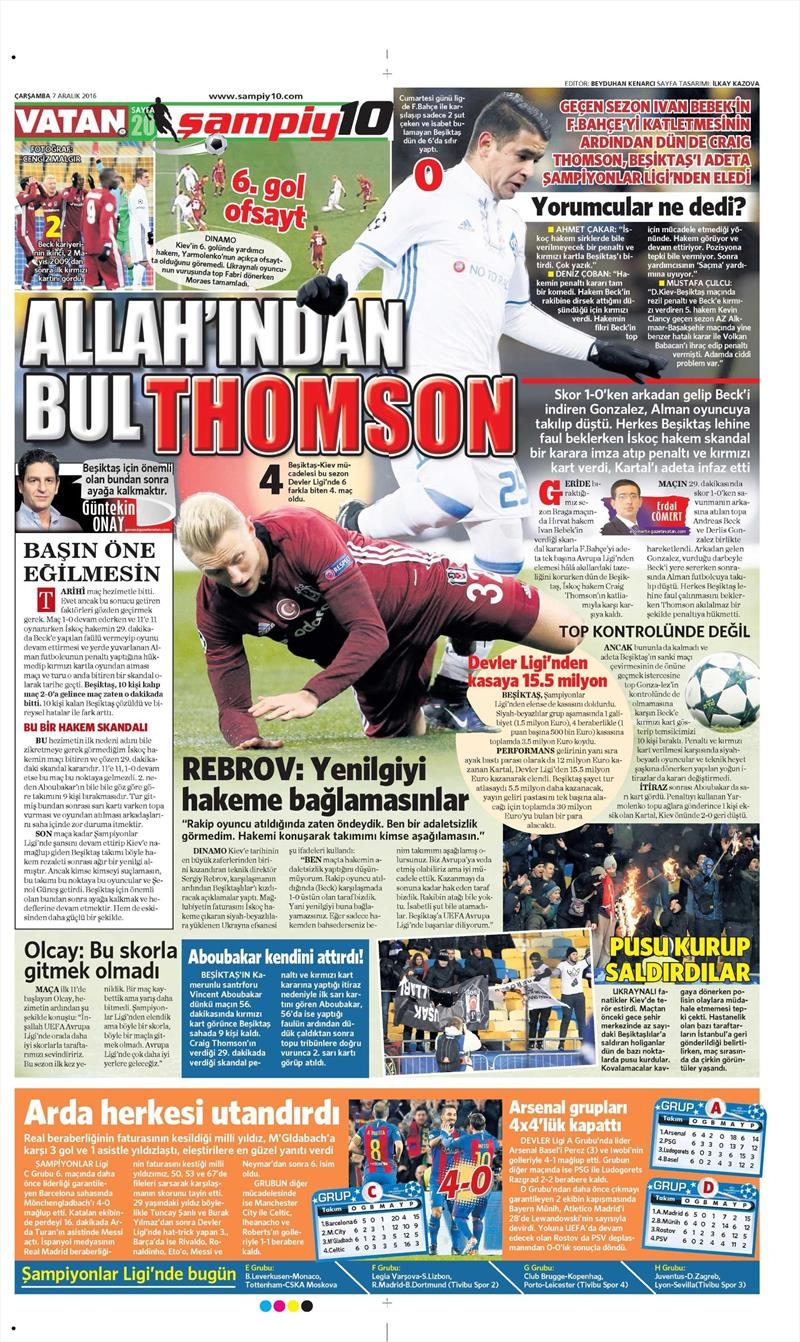 7 Aralık 2016 | İşte gazetelerin Beşiktaş manşetleri - Görsel 17