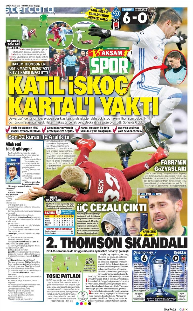 7 Aralık 2016 | İşte gazetelerin Beşiktaş manşetleri - Görsel 19
