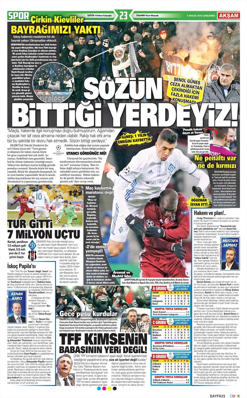 7 Aralık 2016 | İşte gazetelerin Beşiktaş manşetleri - Görsel 20