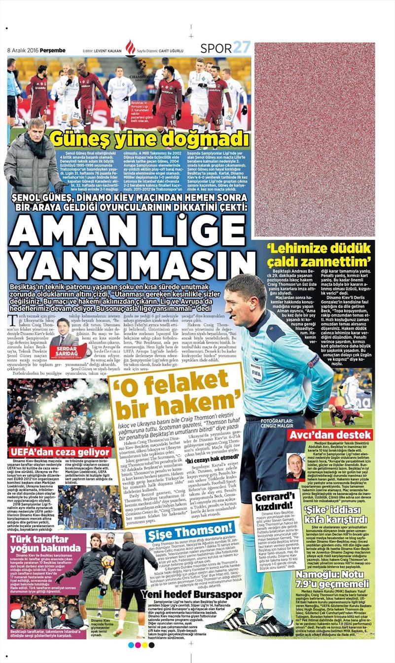 8 Aralık 2016 | İşte gazetelerin Beşiktaş manşetleri - Görsel 10