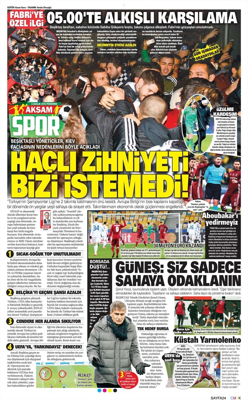 8 Aralık 2016 | İşte gazetelerin Beşiktaş manşetleri - Görsel 16