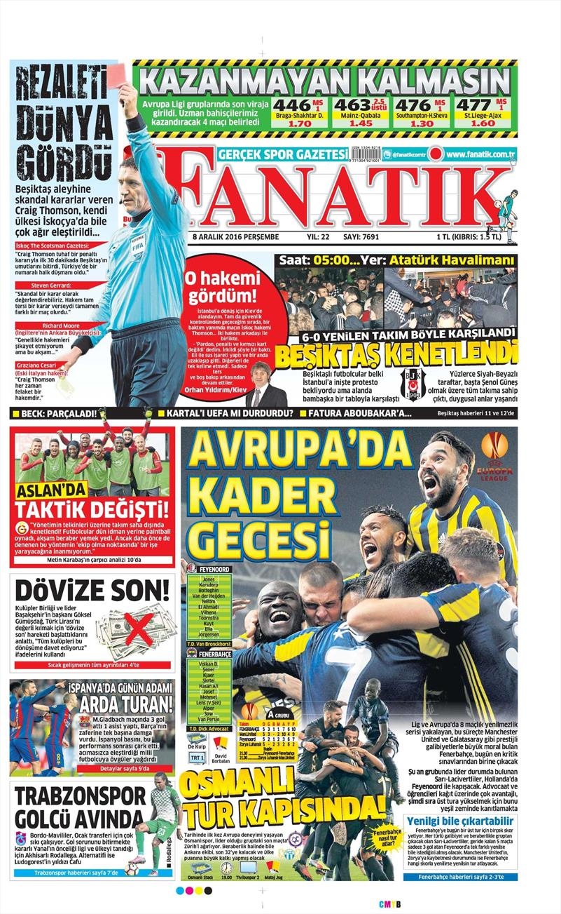 8 Aralık 2016 | İşte gazetelerin Beşiktaş manşetleri - Görsel 19