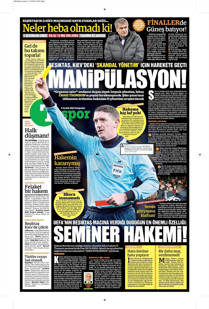 8 Aralık 2016 | İşte gazetelerin Beşiktaş manşetleri - Görsel 3