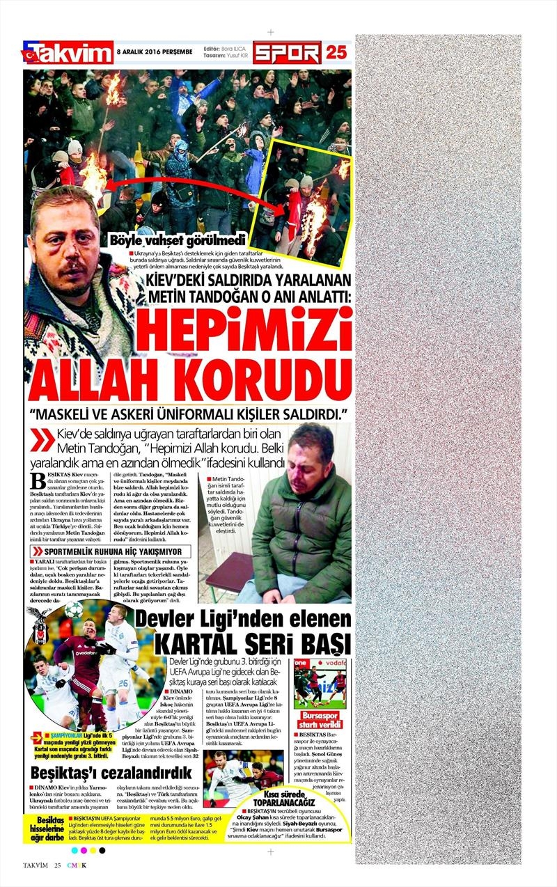 8 Aralık 2016 | İşte gazetelerin Beşiktaş manşetleri - Görsel 4