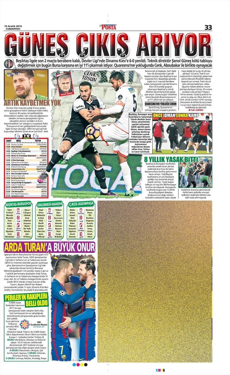 10 Aralık 2016 | İşte gazetelerin Beşiktaş manşetleri - Görsel 4