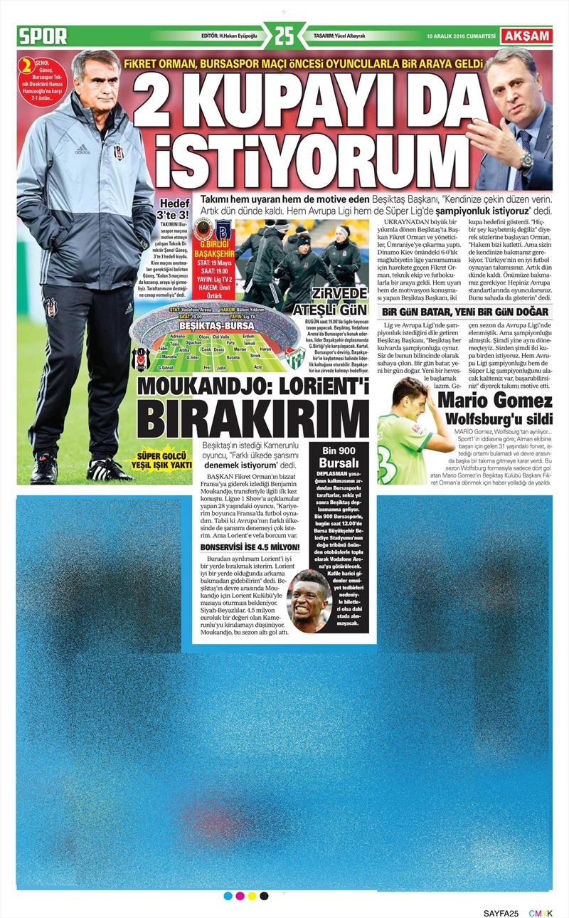 10 Aralık 2016 | İşte gazetelerin Beşiktaş manşetleri - Görsel 9