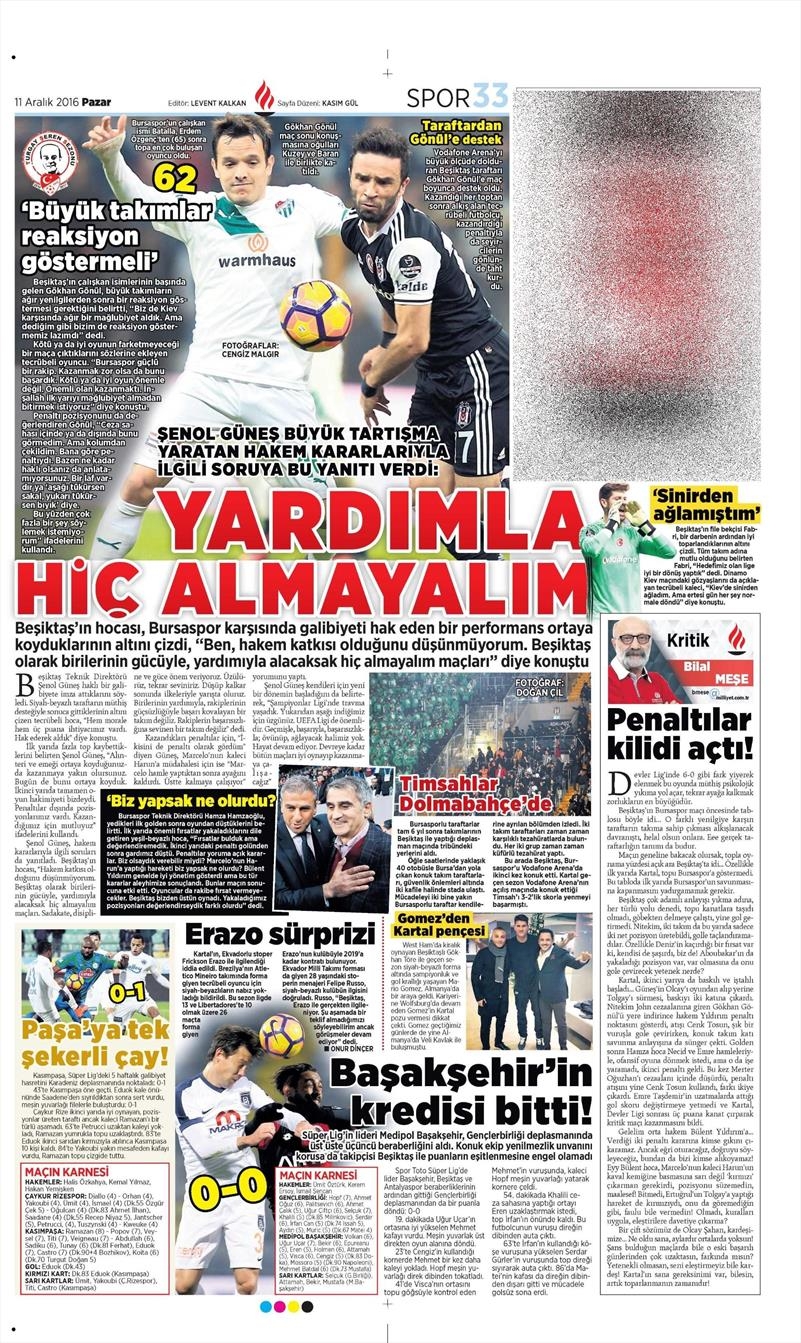 Beşiktaş'ın Bursaspor galibiyeti gazetelere böyle yansıdı - Görsel 16