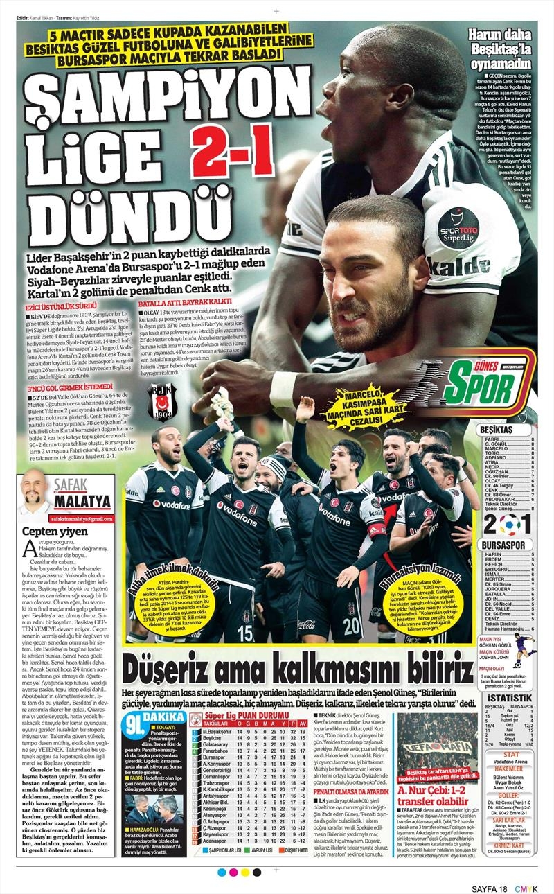Beşiktaş'ın Bursaspor galibiyeti gazetelere böyle yansıdı - Görsel 22
