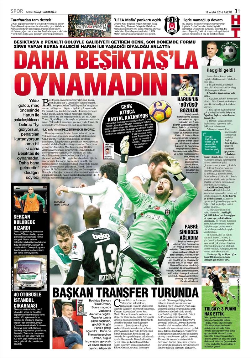 Beşiktaş'ın Bursaspor galibiyeti gazetelere böyle yansıdı - Görsel 26