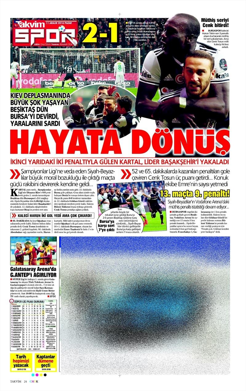Beşiktaş'ın Bursaspor galibiyeti gazetelere böyle yansıdı - Görsel 6