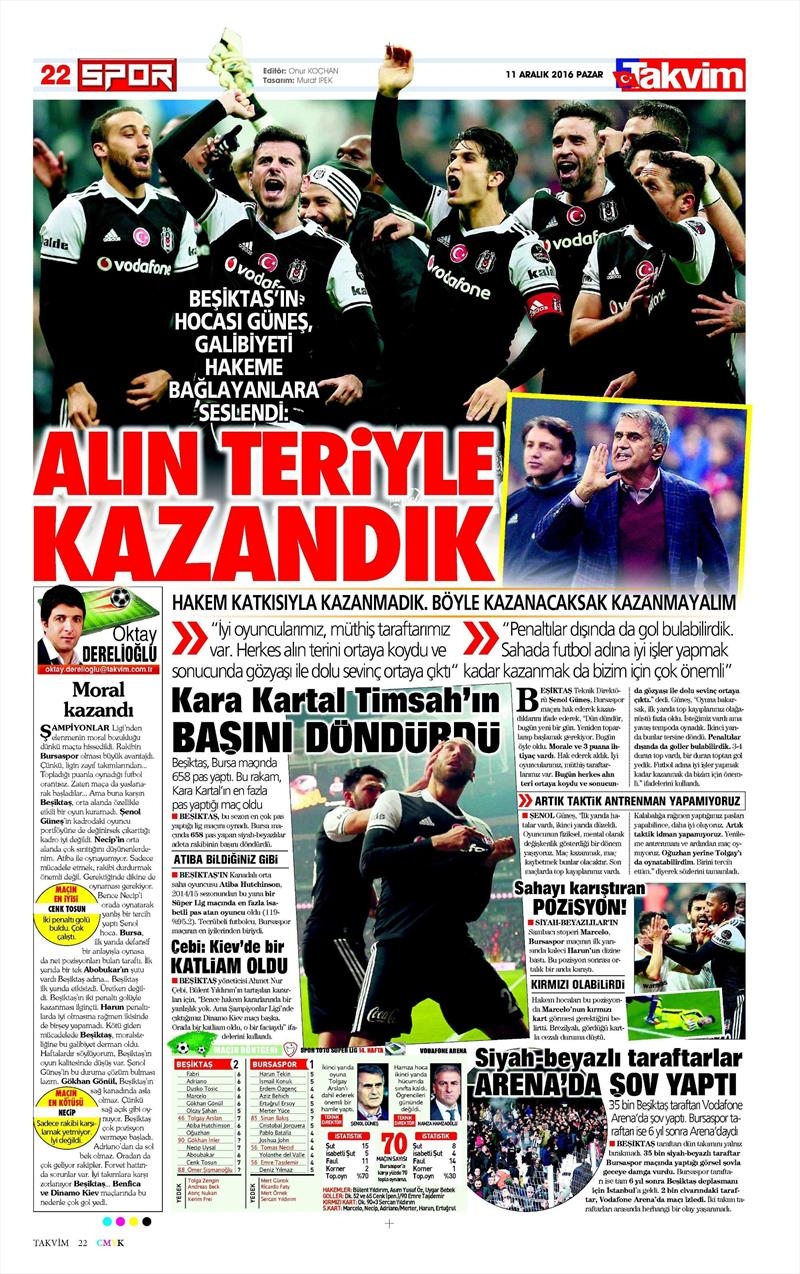 Beşiktaş'ın Bursaspor galibiyeti gazetelere böyle yansıdı - Görsel 7