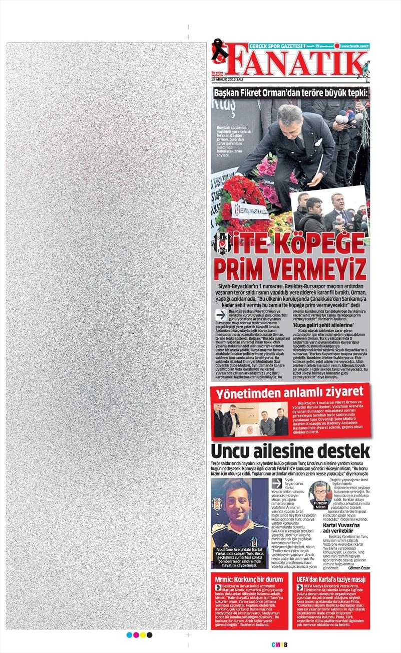 13 Aralık 2016 | İşte gazetelerin Beşiktaş manşetleri - Görsel 1