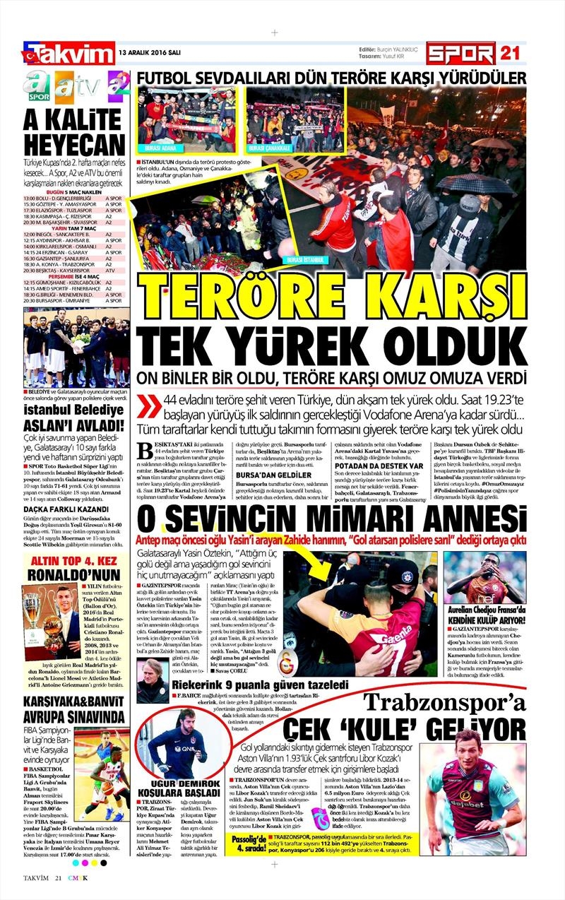 13 Aralık 2016 | İşte gazetelerin Beşiktaş manşetleri - Görsel 10