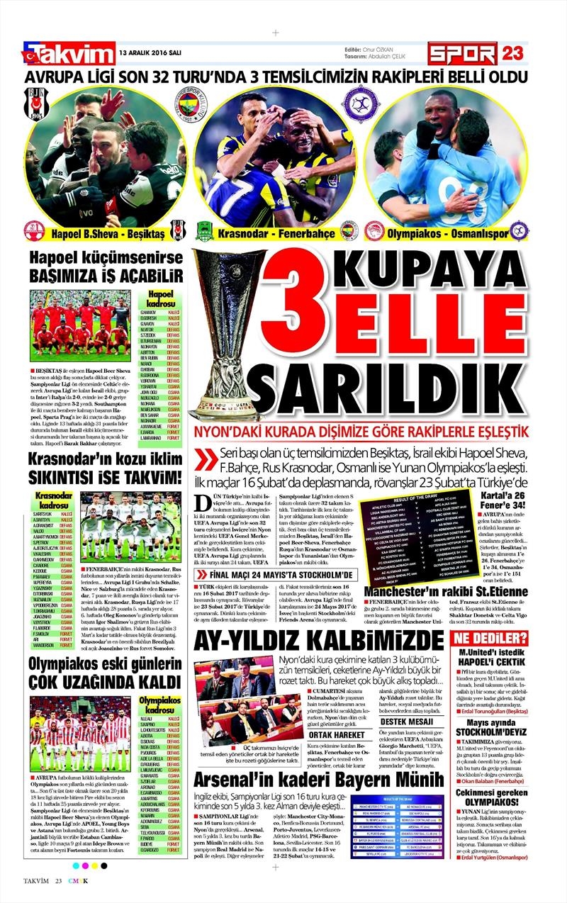 13 Aralık 2016 | İşte gazetelerin Beşiktaş manşetleri - Görsel 11