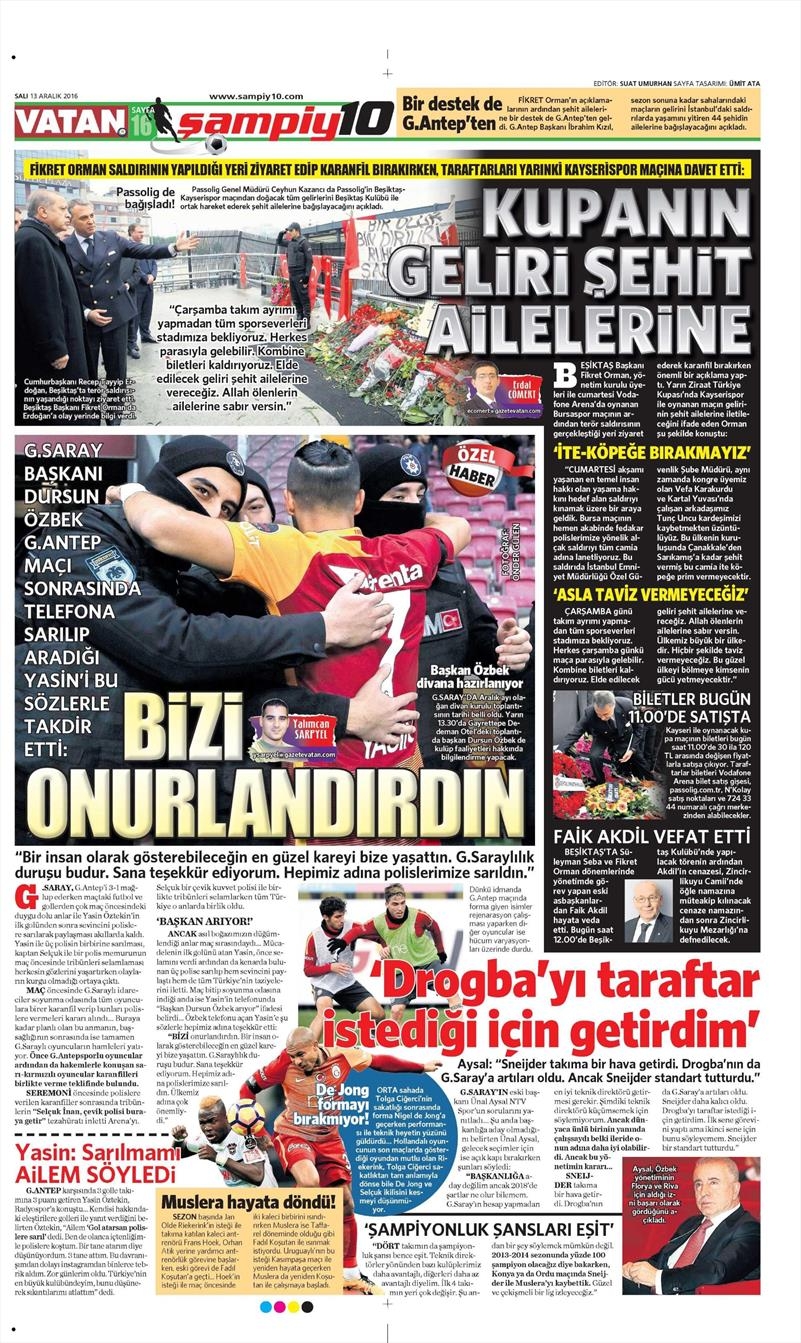 13 Aralık 2016 | İşte gazetelerin Beşiktaş manşetleri - Görsel 12