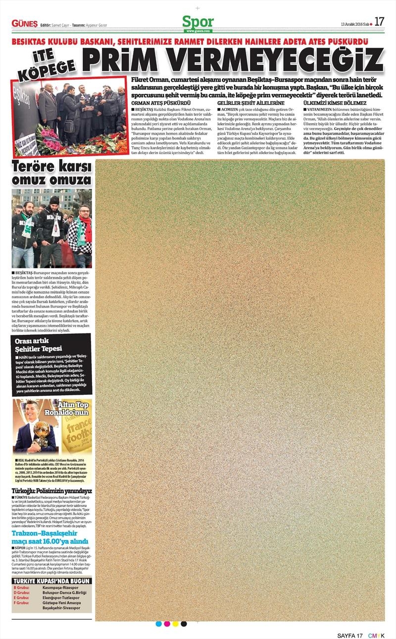 13 Aralık 2016 | İşte gazetelerin Beşiktaş manşetleri - Görsel 18