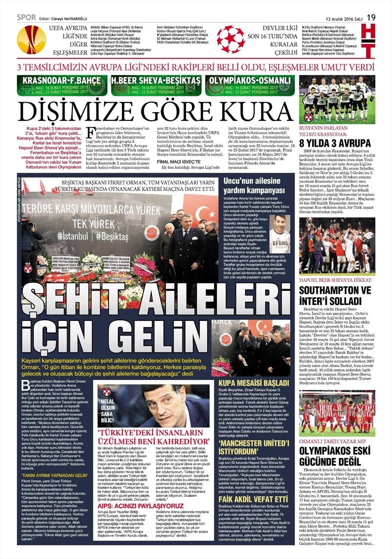 13 Aralık 2016 | İşte gazetelerin Beşiktaş manşetleri - Görsel 4