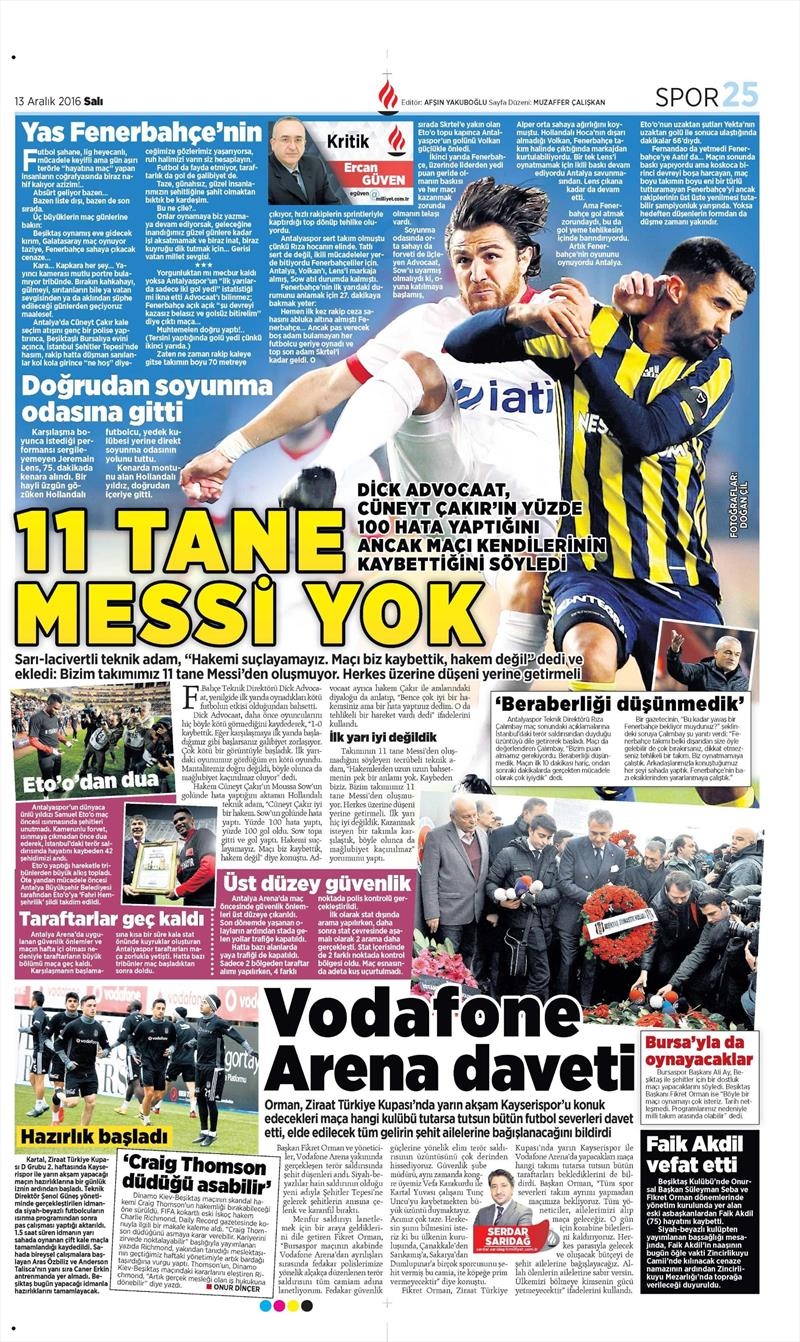 13 Aralık 2016 | İşte gazetelerin Beşiktaş manşetleri - Görsel 7