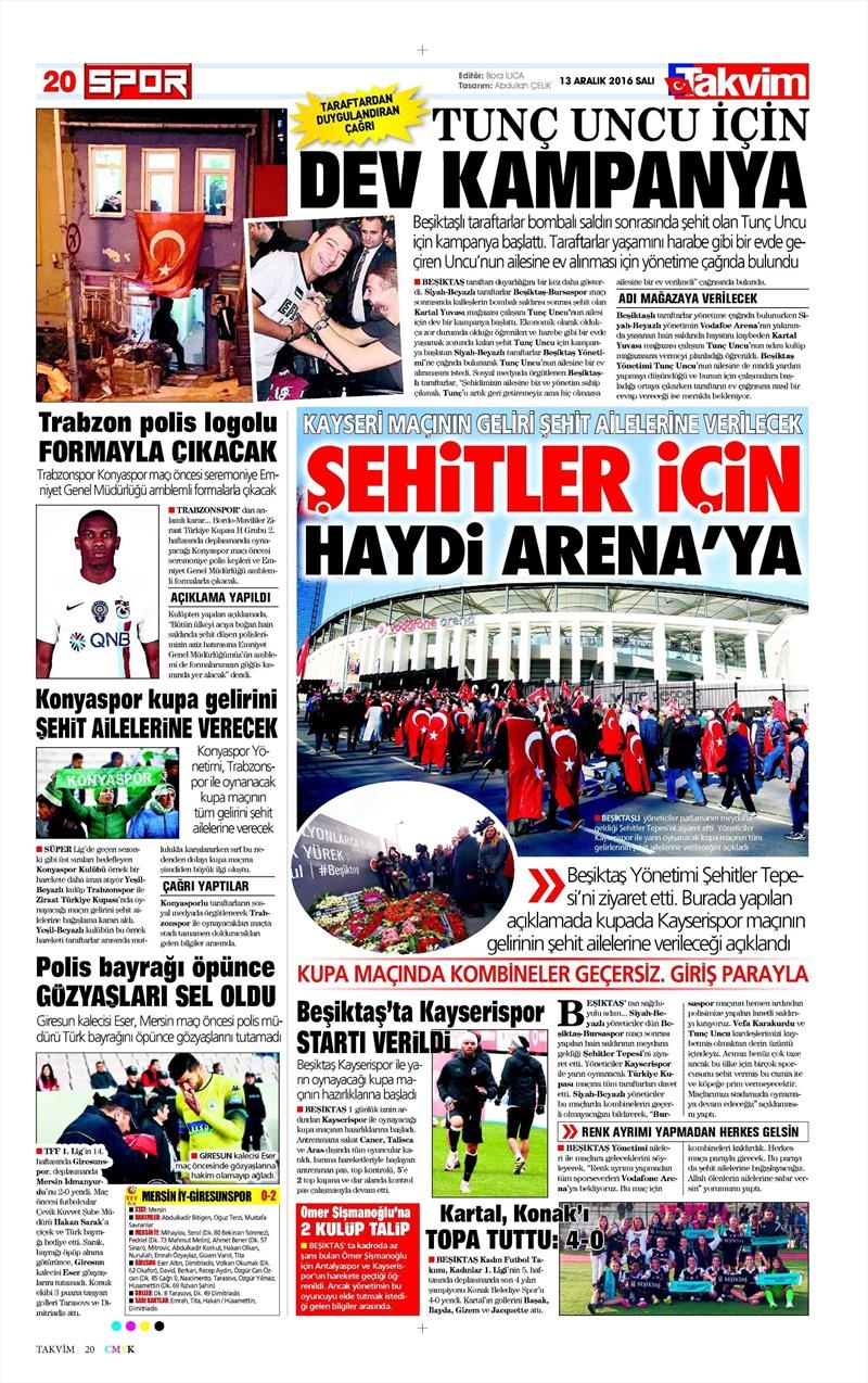 13 Aralık 2016 | İşte gazetelerin Beşiktaş manşetleri - Görsel 9